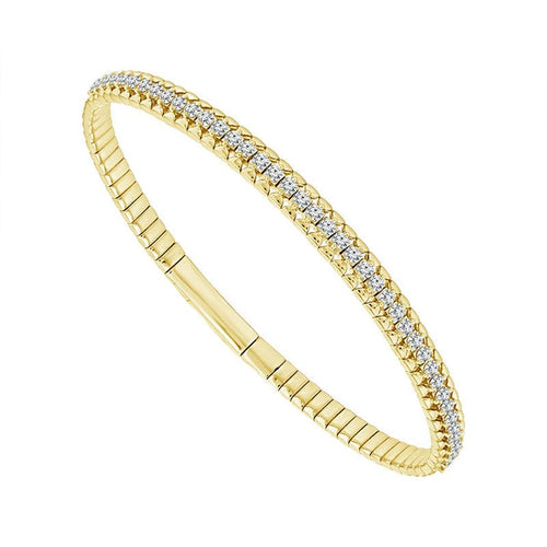 14K Yellow Gold Diamond Flexible Bangle Bracelet - FSBG5322S8Y4-iDD-Renee Taylor Gallery