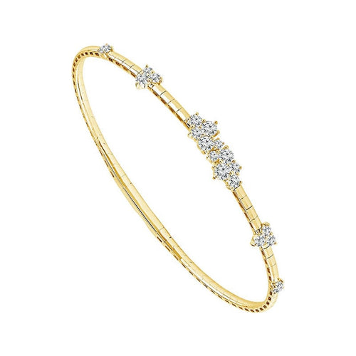 14K Yellow Gold Diamond Flexible Bangle Bracelet - FSBG5372S8Y-iDD-Renee Taylor Gallery