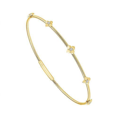 14K Yellow Gold Diamond Flexible Bangle Bracelet - FSBG5404S8Y-iDD-Renee Taylor Gallery