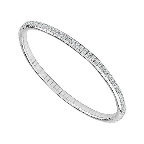 14K White Gold Round Diamond Flexible Bangle Bracelet- FSBG5412S8W-6C-iDD-Renee Taylor Gallery