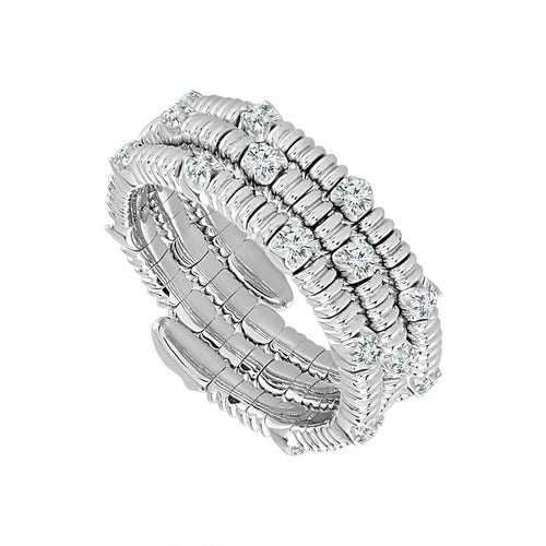 14K White Gold Round Diamond Flexible Ring - FSR5007S8W