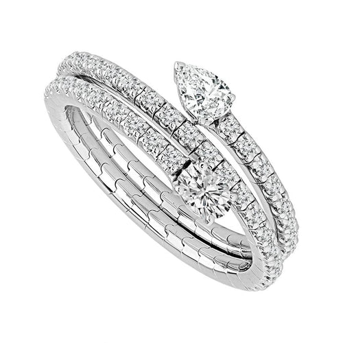 14K White Gold Oval, Pear, and Round Diamond Flexible Ring - FSR5010K6W-6C-iDD-Renee Taylor Gallery
