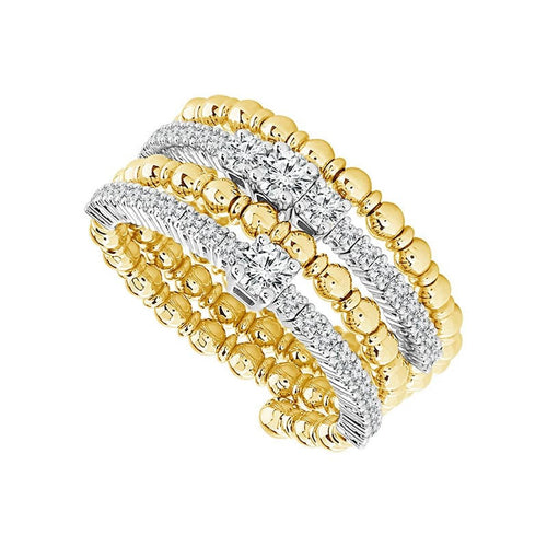 14K Yellow and White Gold Round Diamond Flexible Ring- FSR5016S8YW-iDD-Renee Taylor Gallery