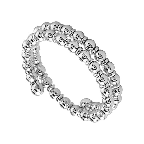 14K White Gold and Titanium Tracer Flexible Beaded Ring - FSR5024W