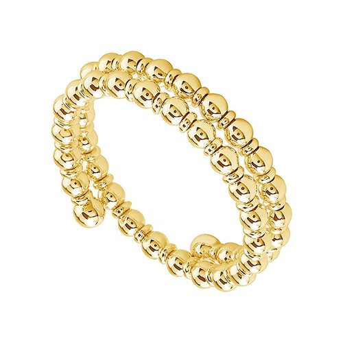 14K Yellow Gold and Titanium Tracer Flexible Beaded Ring - FSR5024Y