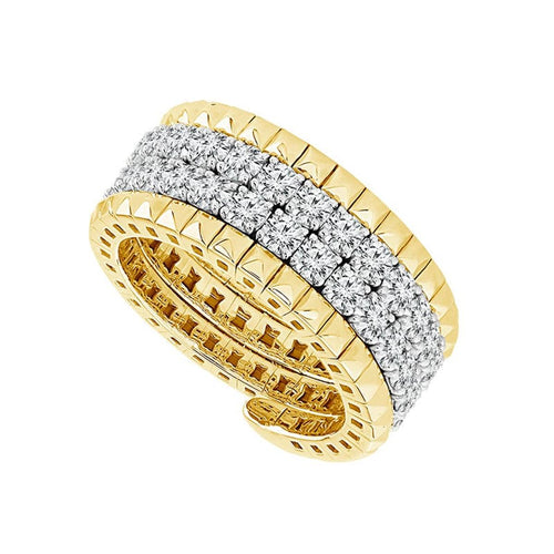 14K Two-Tone Round Diamond Eternity Flexible Band Ring - FSRT5064RDS8YW4-iDD-Renee Taylor Gallery