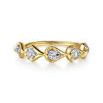 Fiora - 14K White Yellow Gold Diamond Stackable Ring - LR52944M45JJ-Gabriel & Co.-Renee Taylor Gallery