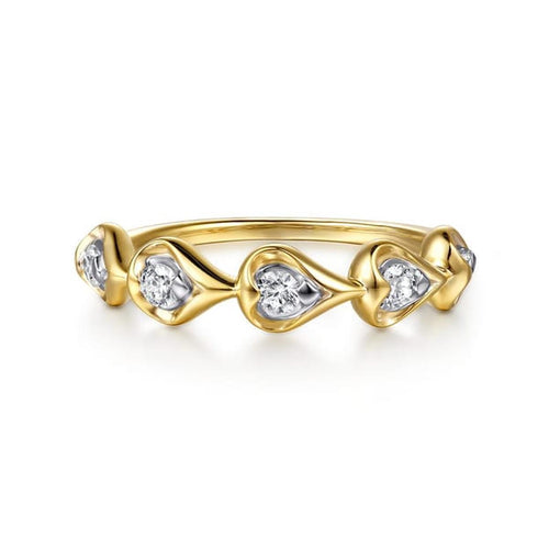 Fiora - 14K White Yellow Gold Diamond Stackable Ring - LR52944M45JJ-Gabriel & Co.-Renee Taylor Gallery