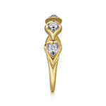 Fiora - 14K White Yellow Gold Diamond Stackable Ring - LR52944M45JJ-Gabriel & Co.-Renee Taylor Gallery