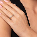 Fiora - 14K White Yellow Gold Diamond Stackable Ring - LR52944M45JJ-Gabriel & Co.-Renee Taylor Gallery