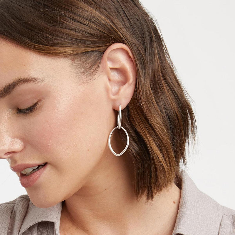 Fleur-de-Lis 2-in-1 Silver Earrings - ER670S00-Julie Vos-Renee Taylor Gallery