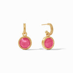 Fleur-de-Lis Hoop & Charm Reversible Earrings - Iridescent Raspberry-Julie Vos-Renee Taylor Gallery
