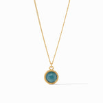Fleur-de-Lis Solitaire Necklace - Iridescent Peacock Blue-Julie Vos-Renee Taylor Gallery