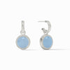 Fleur-de-Lis Hoop & Charm Chalcedony Blue Earrings - ER667SCA00-Julie Vos-Renee Taylor Gallery