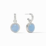 Fleur-de-Lis Hoop & Charm Chalcedony Blue Earrings - ER667SCA00-Julie Vos-Renee Taylor Gallery