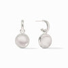 Fleur-de-Lis Hoop & Charm Iridescent Clear Crystal Earrings - ER667SIRC00-Julie Vos-Renee Taylor Gallery