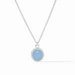 Fleur-de-Lis Solitaire Chalcedony Blue Necklace - N377SCA00-Julie Vos-Renee Taylor Gallery