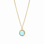 Fleur-de-Lis Solitaire Iridescent Capri Blue Necklace - N377GICP00-Julie Vos-Renee Taylor Gallery