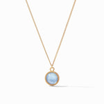 Fleur-de-Lis Solitaire Necklace - Iridescent Chalcedony Blue-Julie Vos-Renee Taylor Gallery