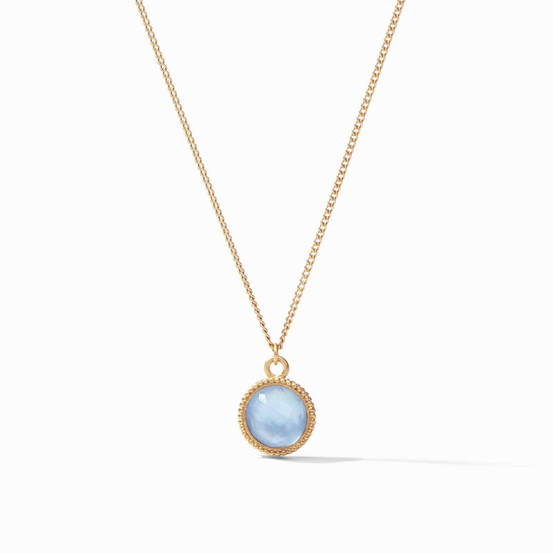 Fleur-de-Lis Solitaire Necklace - Iridescent Chalcedony Blue-Julie Vos-Renee Taylor Gallery