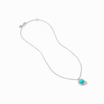Fleur-de-Lis Solitaire Chalcedony Blue Necklace - N377SCA00-Julie Vos-Renee Taylor Gallery