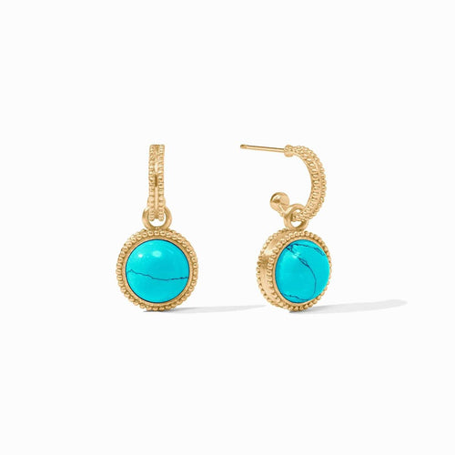 Fleur-deis Hoop & Charm Earrings-Turquoise Blue - ER667GTQ00-Julie Vos-Renee Taylor Gallery