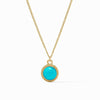 Fleur-de-Lis Solitaire Turquoise Blue Necklace - N377GTQ00-Julie Vos-Renee Taylor Gallery