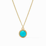 Fleur-de-Lis Solitaire Turquoise Blue Necklace - N377GTQ00-Julie Vos-Renee Taylor Gallery