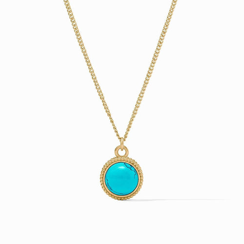 Fleur-de-Lis Solitaire Turquoise Blue Necklace - N377GTQ00-Julie Vos-Renee Taylor Gallery