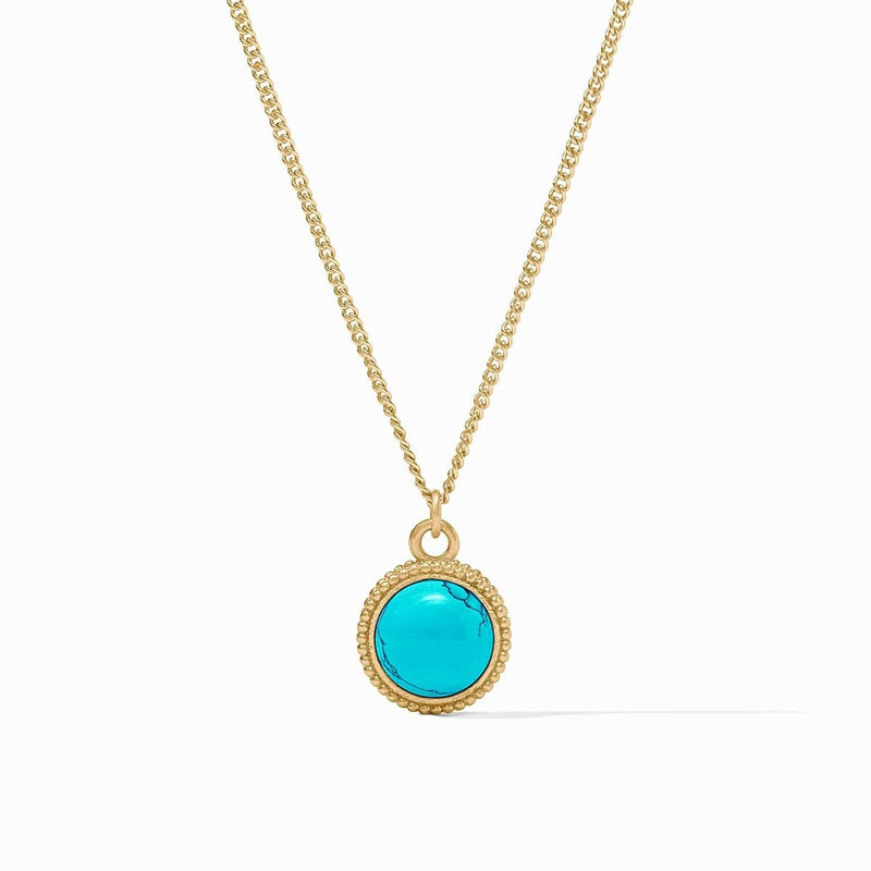 Fleur-de-Lis Solitaire Turquoise Blue Necklace - N377GTQ00-Julie Vos-Renee Taylor Gallery