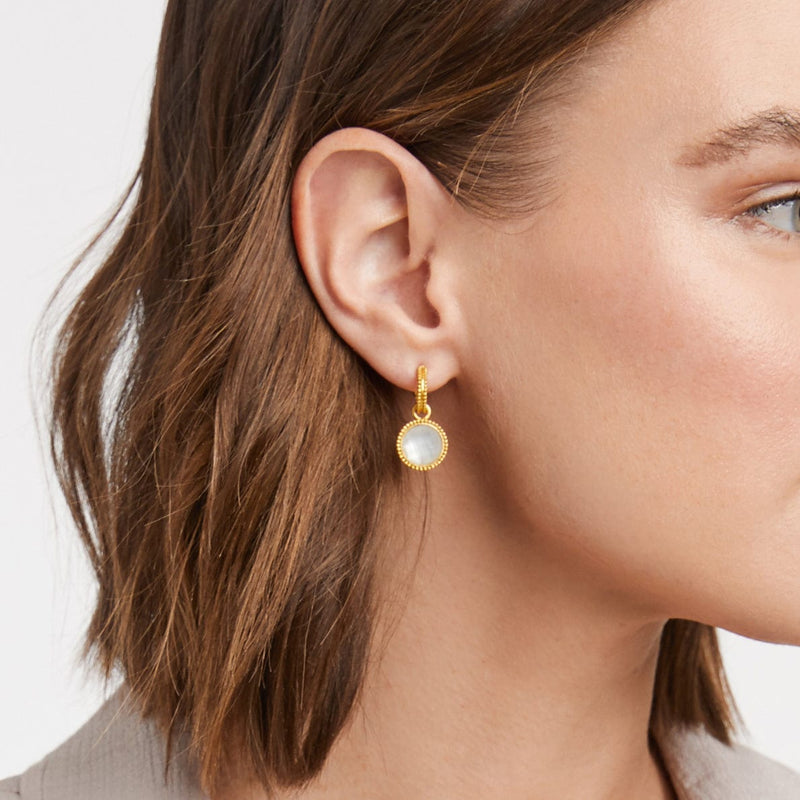 Fleur-de-Lis Hoop & Charm Reversible Earrings - Iridescent Raspberry-Julie Vos-Renee Taylor Gallery