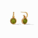 Fleur-de-Lis Hoop & Charm Reversible Earrings - Iridescent Clear Crystal-Julie Vos-Renee Taylor Gallery