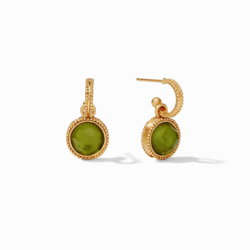 Fleur-de-Lis Hoop & Charm Reversible Earrings - Iridescent Clear Crystal-Julie Vos-Renee Taylor Gallery