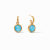 Fleur-de-Lis Hoop & Charm Reversible Earrings - Iridescent Clear Crystal-Julie Vos-Renee Taylor Gallery