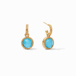 Fleur-de-Lis Hoop & Charm Reversible Earrings - Iridescent Clear Crystal-Julie Vos-Renee Taylor Gallery
