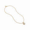 Fleur-de-Lis Solitaire Iridescent Capri Blue Necklace - N377GICP00-Julie Vos-Renee Taylor Gallery