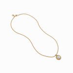 Fleur-de-Lis Solitaire Iridescent Capri Blue Necklace - N377GICP00-Julie Vos-Renee Taylor Gallery