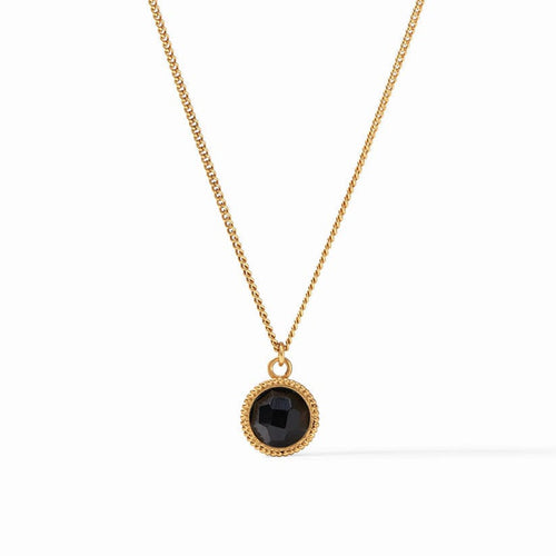 Fleur-de-Lis Solitaire Necklace - Obsidian Black-Julie Vos-Renee Taylor Gallery