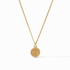 Fleur-de-Lis Solitaire Iridescent Capri Blue Necklace - N377GICP00-Julie Vos-Renee Taylor Gallery