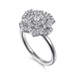 Floral 14K White Gold Diamond Floral Fashion Ring - LR52882W45JJ-Gabriel & Co.-Renee Taylor Gallery