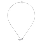 14K White Gold Diamond Leaf Pendant Necklace - NK4627W45JJ-Gabriel & Co.-Renee Taylor Gallery