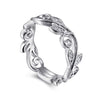 14K White Gold Scrolling Floral Diamond Ring - LR4593W45JJ-Gabriel & Co.-Renee Taylor Gallery