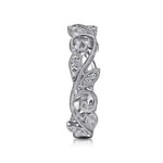14K White Gold Scrolling Floral Diamond Ring - LR4593W45JJ-Gabriel & Co.-Renee Taylor Gallery