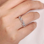 14K White Gold Scrolling Floral Diamond Ring - LR4593W45JJ-Gabriel & Co.-Renee Taylor Gallery