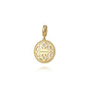14K Yellow Gold Bujukan Diamond and Mother of Pearl Medallion Pendant 18mm - PT6615Y45WM-Gabriel & Co.-Renee Taylor Gallery