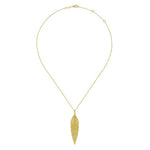 14K Yellow Gold Leaf Pendant Necklace - NK6764Y4JJJ-Gabriel & Co.-Renee Taylor Gallery