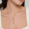 14K Yellow Gold Leaf Pendant Necklace - NK6764Y4JJJ-Gabriel & Co.-Renee Taylor Gallery