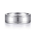 14K White Gold 7mm - High Polished Men's Wedding Band - MBH0140-70W4JJJ-Gabriel & Co.-Renee Taylor Gallery