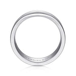 14K White Gold 7mm - High Polished Men's Wedding Band - MBH0140-70W4JJJ-Gabriel & Co.-Renee Taylor Gallery