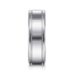 14K White Gold 7mm - High Polished Men's Wedding Band - MBH0140-70W4JJJ-Gabriel & Co.-Renee Taylor Gallery